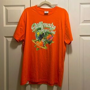 Planet trees red orange graphic tee